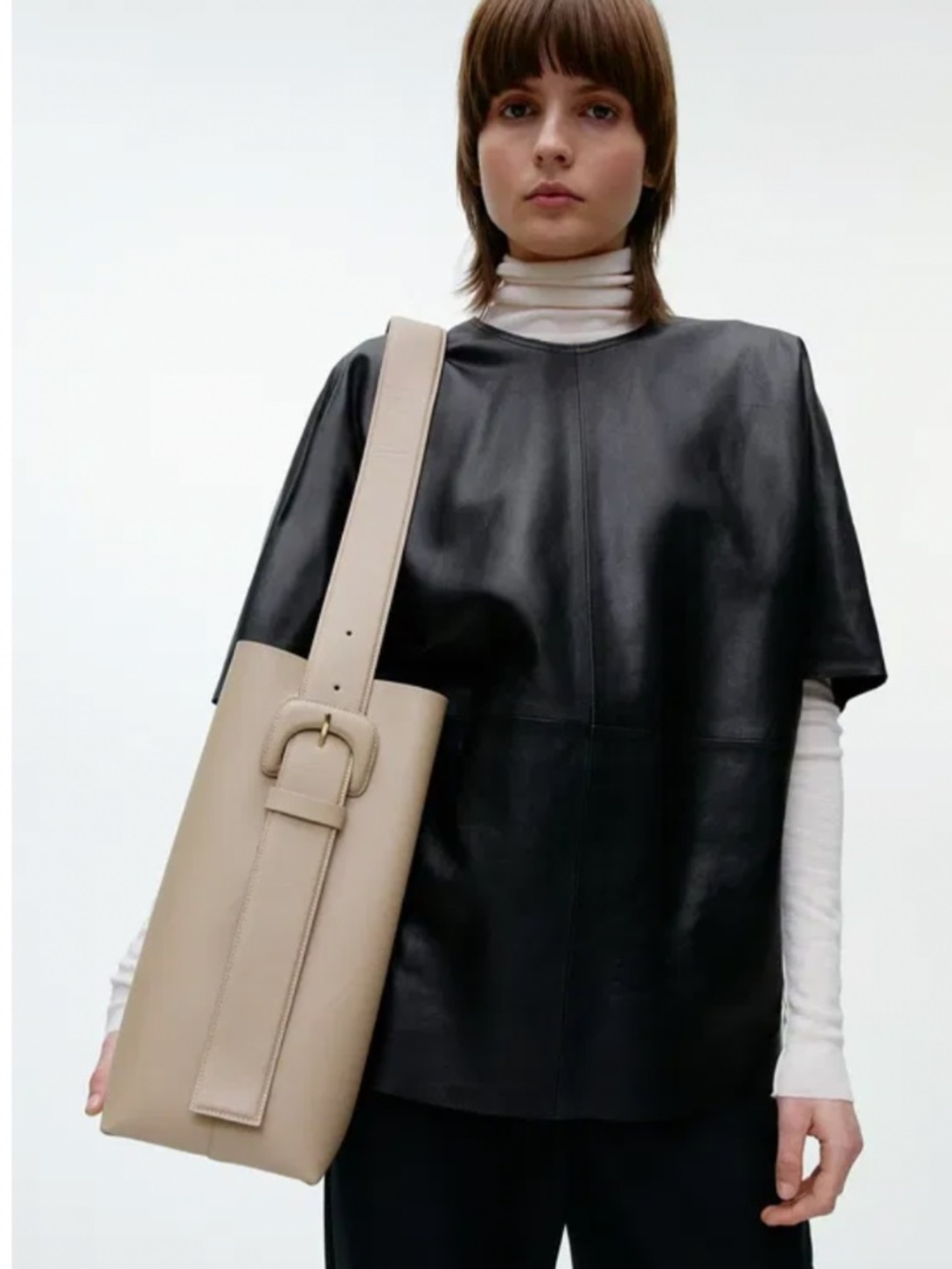 ARKET Leather Tote Bag | Retired Taupe | Never Used | Scandinavian Minimalist - Picture 3 of 8